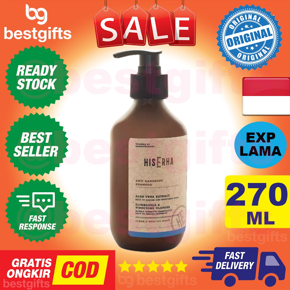 HIS ERHA ANTI DANDRUFF SHAMPOO DANDRUF SHAMPO SAMPO PRIA LAKI KULIT KEPALA ANTI KETOMBE GATAL 270 ML