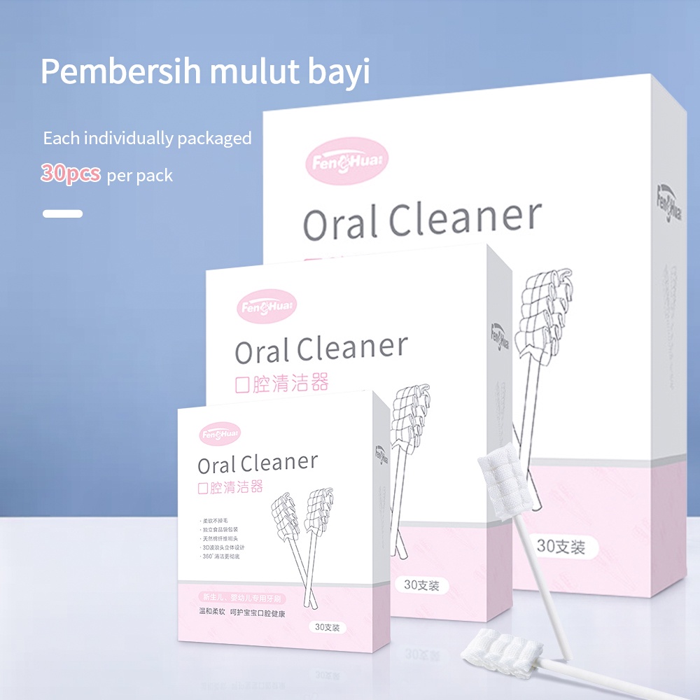 Lakhu sikat lidah bayi new born pembersih lidah mulut bayi/baby oral cleaner cotton toothbrush/baby oral cleaner stick