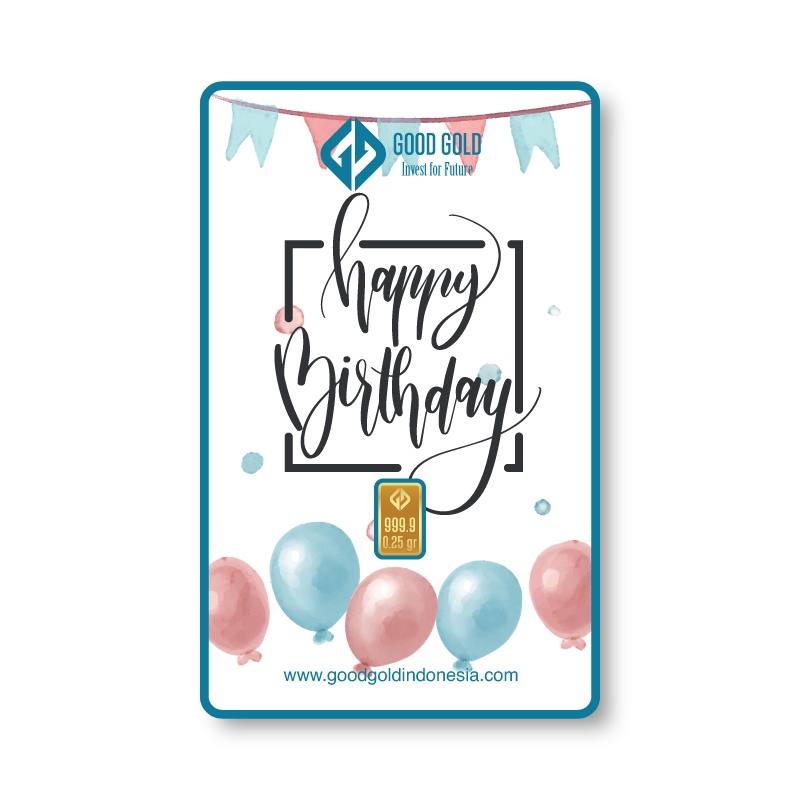Good Gold Emas Batangan 0,25gr Logam Mulia 0,25 gram LM Fine Gold 0.25gr Emas Murni Emas 24K untuk Gift / Hadiah-Birthday Baloon