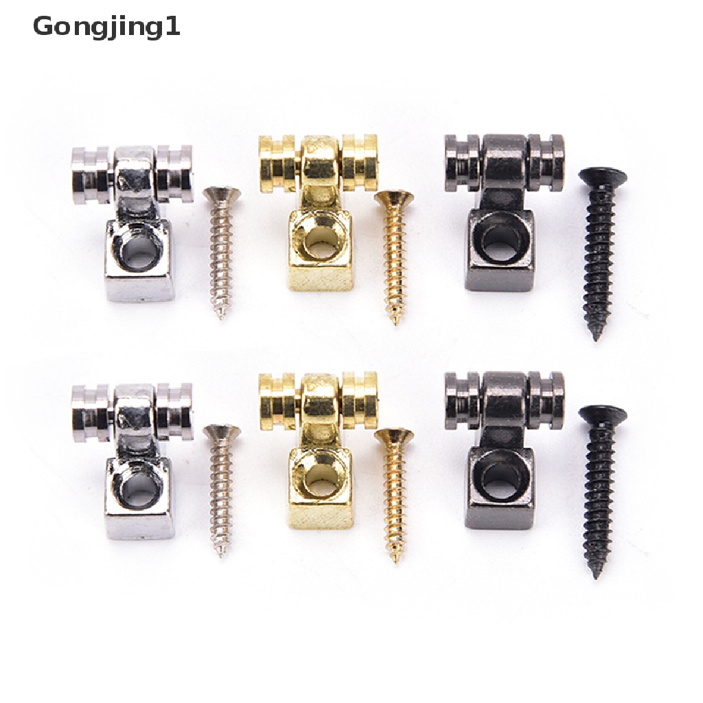 Gongjing1 2Pcs Roller String Retainers Tree Guide Warna silver Untuk Gitar Elektrik