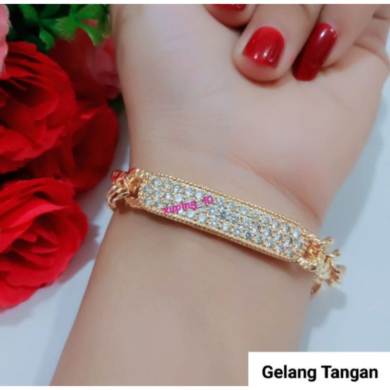 Gelang tangan lapis emas permata zircon xuping G2880