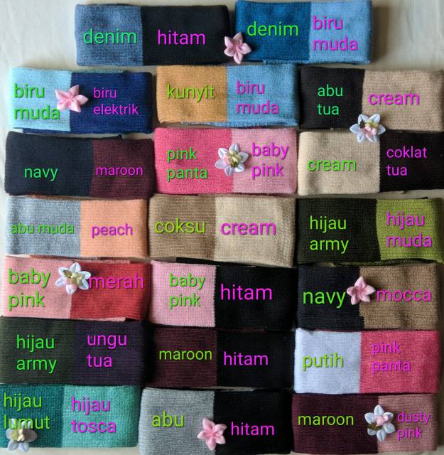 Handsock rajut 2 warna bolak balik /Handsock Manset polos / handsock Wanita/Handsock muslim Murah