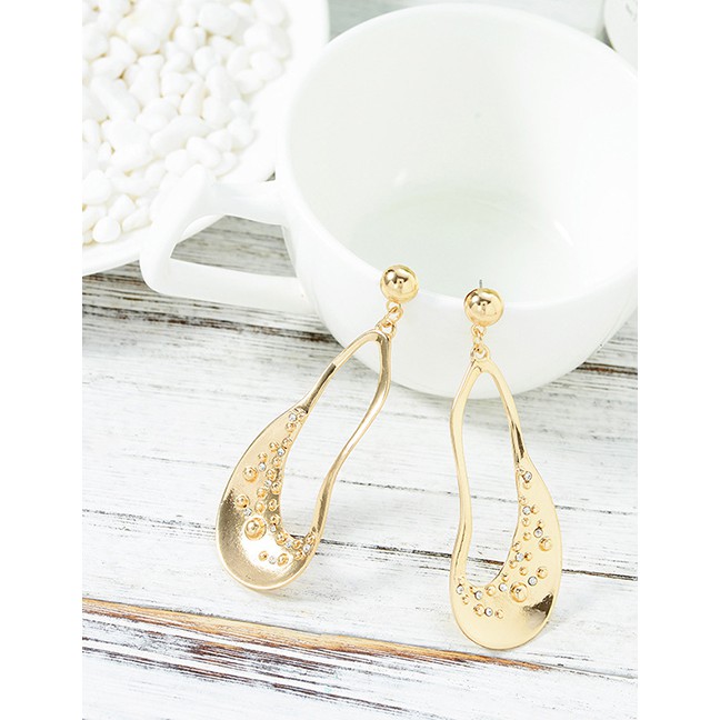 LRC Anting Tusuk Fashion Gold Full Diamond Earrings D30005