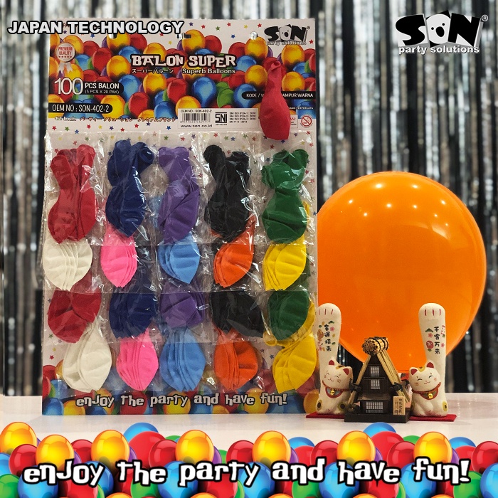 BALON DOFF PAPAN ISI 100 WARNA MIX (SON-402-2)  / BALON ULANG TAHUN / BALON ULTAH / BALON MURAH / BA