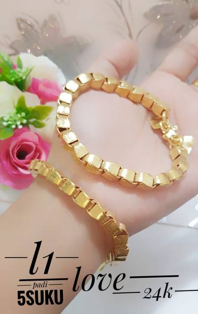 Xuping set gelang cincin kalung anting lapis emas 24k (anti iritasi dan tidak pudar) 2024