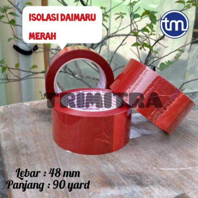 

ISOLASI / SELOTIP / LAKBAN DAIMARU PLASTIK WARNA MERAH 2" OPP TAPE