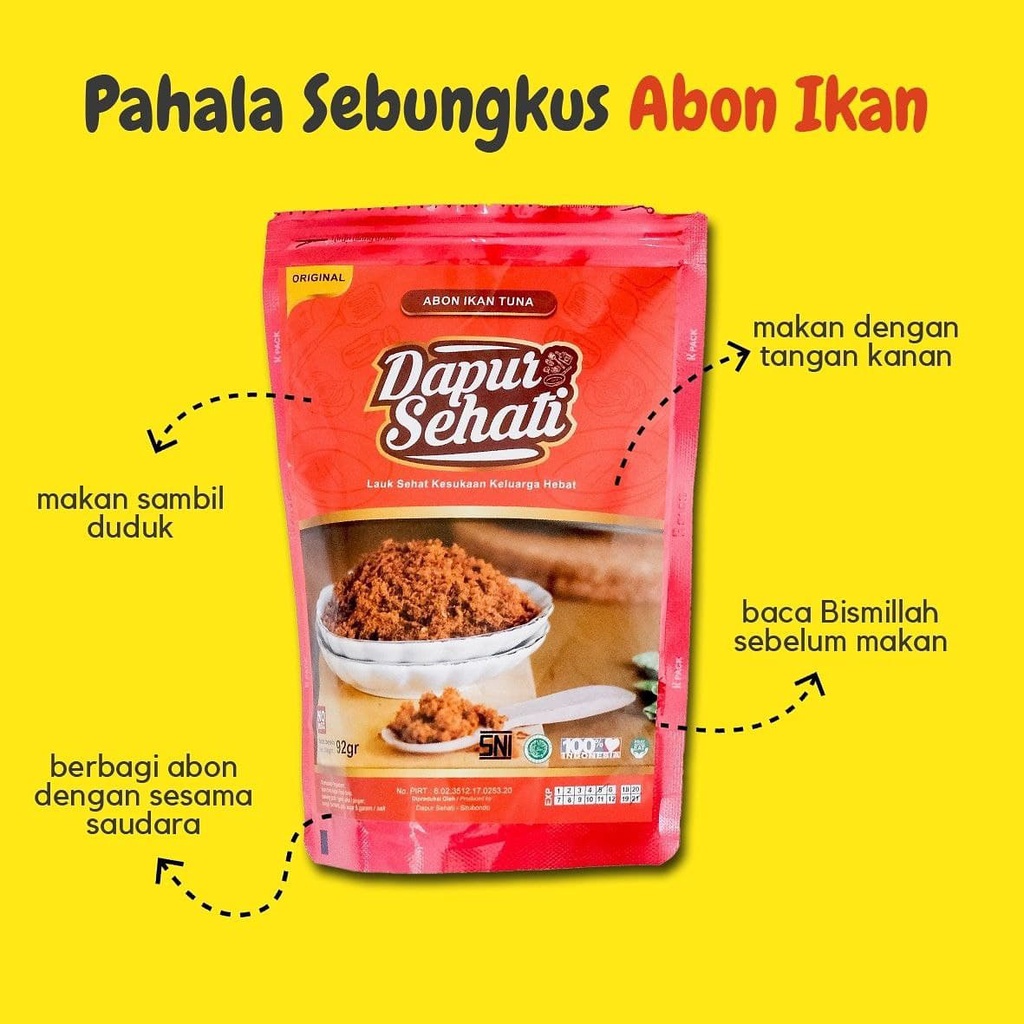 Abon Ayam - Ikan Tuna - Cakalang - Lele Original Tanpa Pengawet - isi 92 gram - Dapur Sehati Asli Alami - Non MSG Lauk Bergizi Sehat