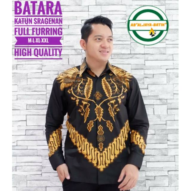 Kemeja Batik Pria Lengan Panjang BATARA Bahan Katun Sragenan