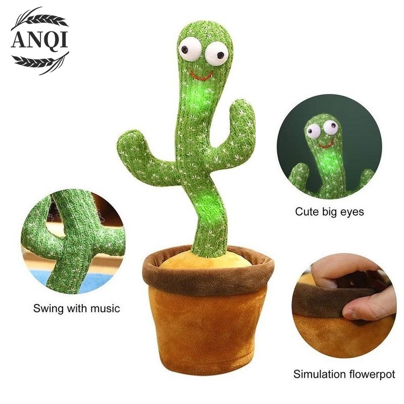 ANQI 1888 Cactus Toy Boneka Pintar Kaktus Dancing Cactus LED ORIGINAL TIKTOK