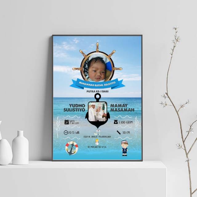 Biodata Lahir | Biodata Baby | Biodata Kelahiran | Kado Bayi | Design Custom