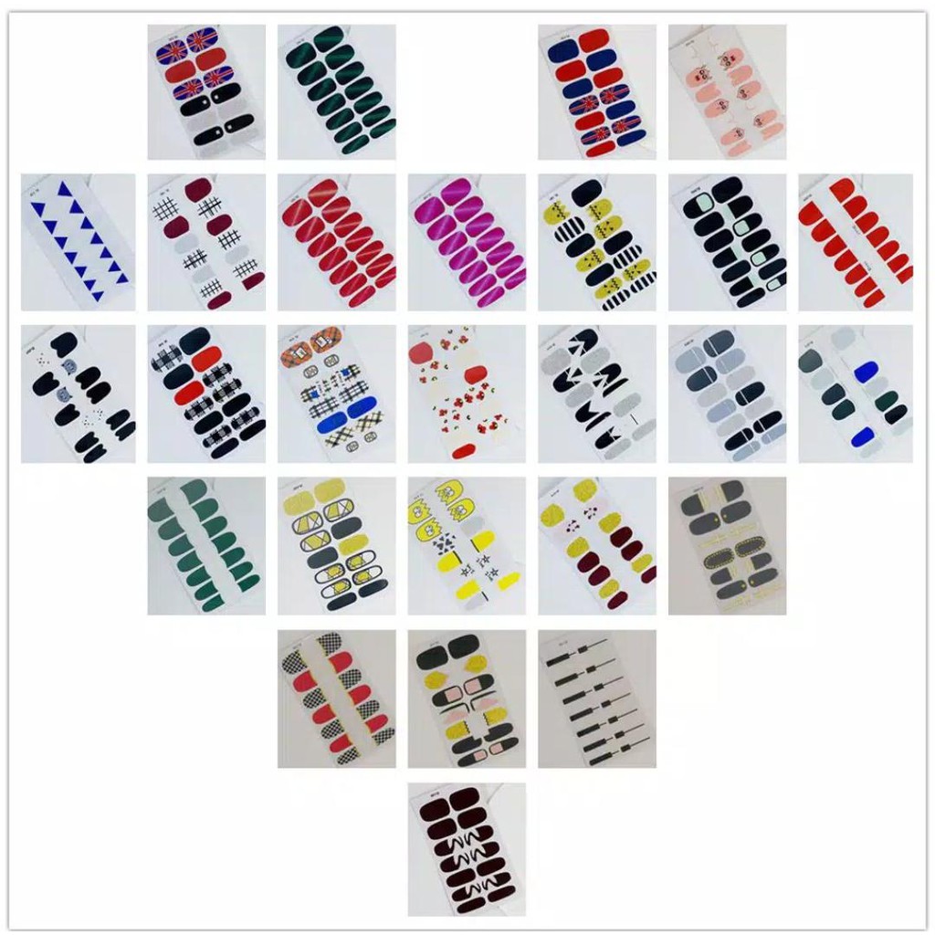 RANDOM 3D Nail sticker Waterproof for Women ( free buffer/kikir)