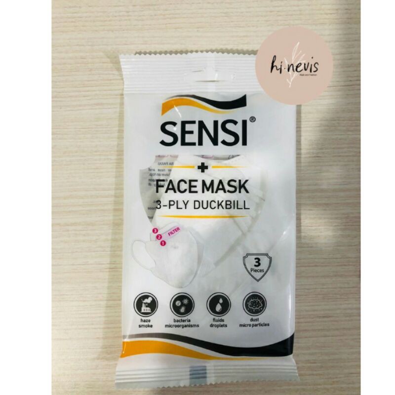 Masker Sensi Duckbill 3Ply Sachet (3 PCS)