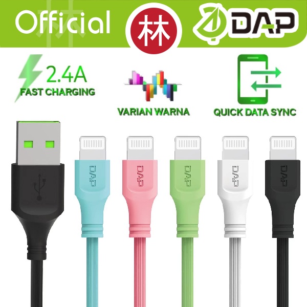 DAP D-B01L Data Cable Lightning 2.4A Fast Charge 100cm 1 PACK 25 pcs