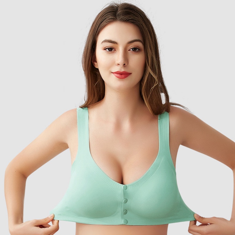 MOGYMOGY BRA522 Bra Sport Tanpa Kawat Kancing Depan Bahan Lembut Bra Kehamilan Menyusui Sportbra Olahraga