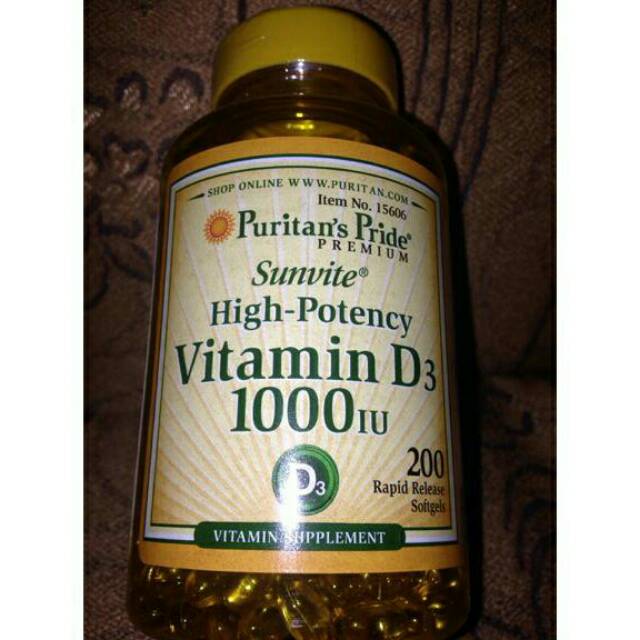 Original Vitamin D3 1000 Iu 200 Softgels Puritan Puritans Puritans Pride Vit D Ori Asli