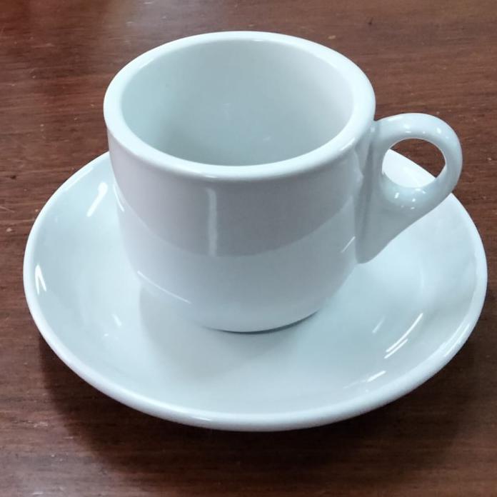 CANGKIR KOPI / KOPITIAM / KERAMIK TEBAL / PUTIH POLOS