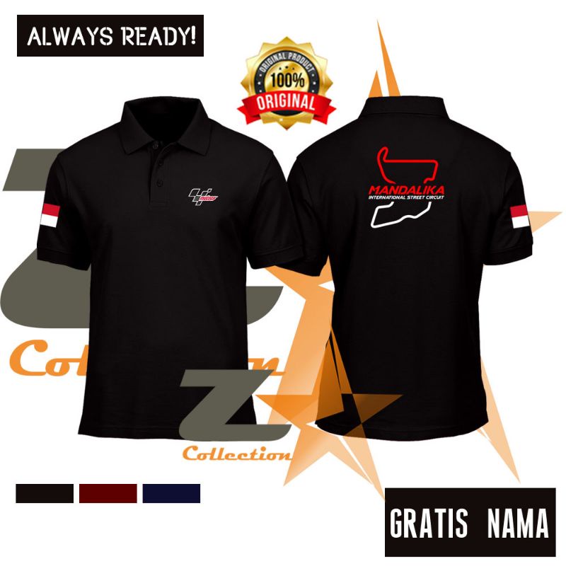 KAOS POLO MOTO GP MANDALIKA / KAOS MANDALIKA LOMBOK / SPORT RACING