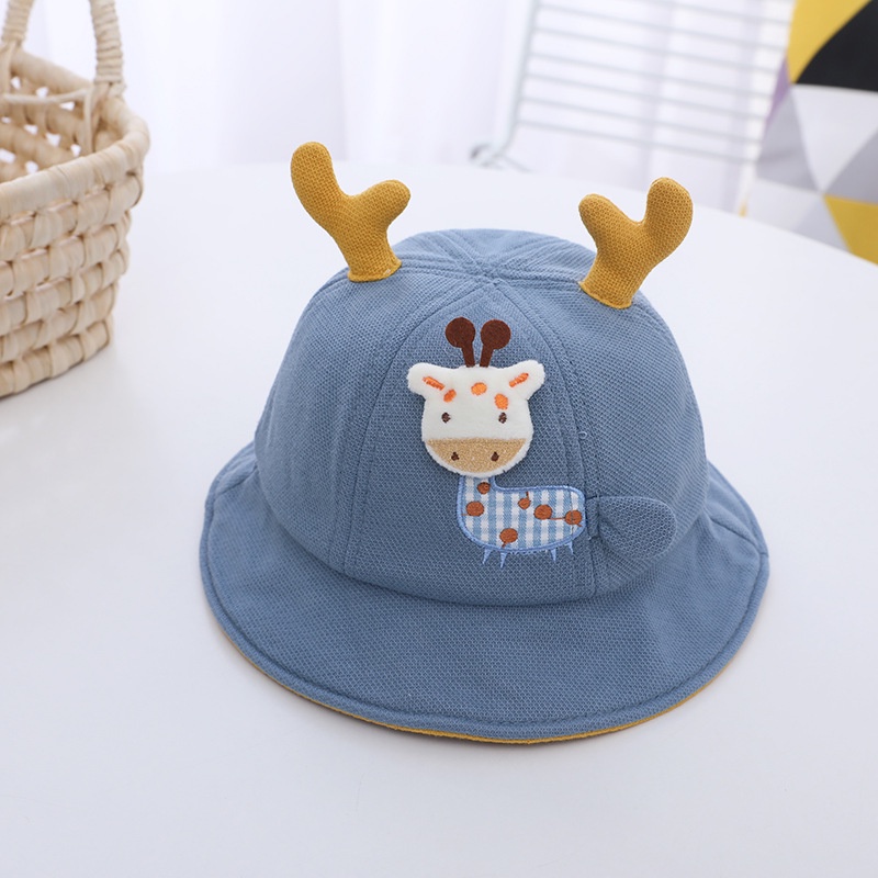 Topi Bucket Bayi Topi Anak Bayi Import Victori Fashion Baby Bucket Hat-Rome Biru