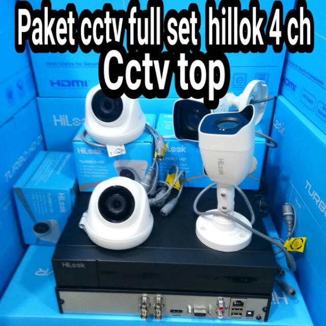 Paket cctv 4 ch full set hillok 2mp full hd 1080p + hdd 320gb garansi resmi 2tahun