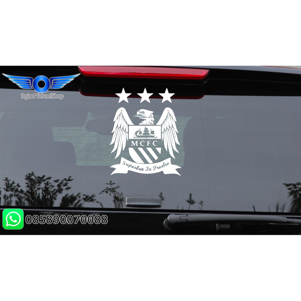 Stiker Mobil Klub Bola Manchester City Kaca Belakang Car Decal Sticker