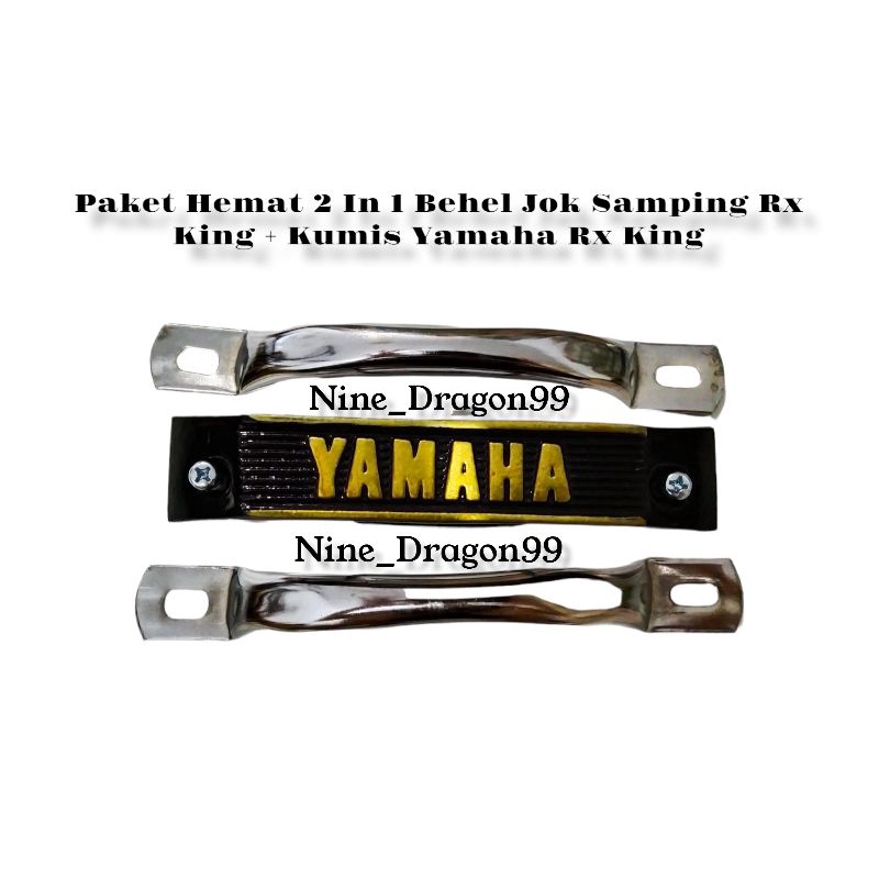 Paket Hemat 2 In 1 Behel Jok Samping Rx King + Kumis Kucing Emblem Yamaha Rx King