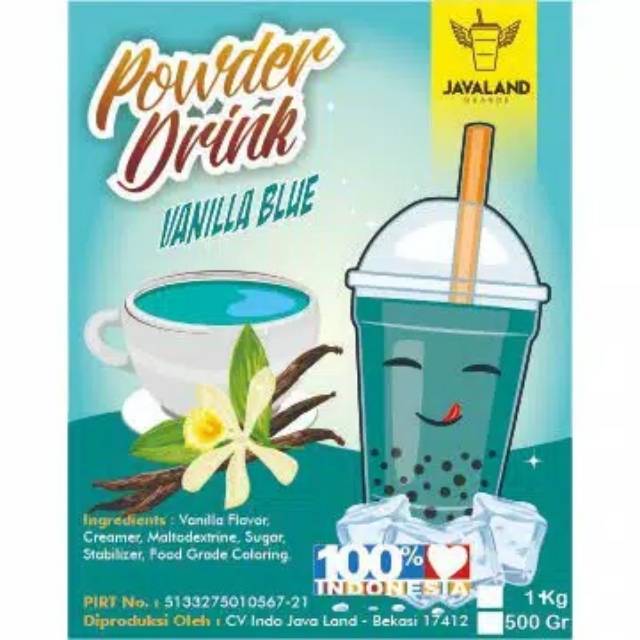 

Vanila Blue. Bubuk perasa minuman (powder drink) Javaland