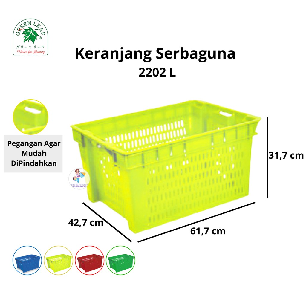 Keranjang Industri / Container lubang 2202L Green Leaf