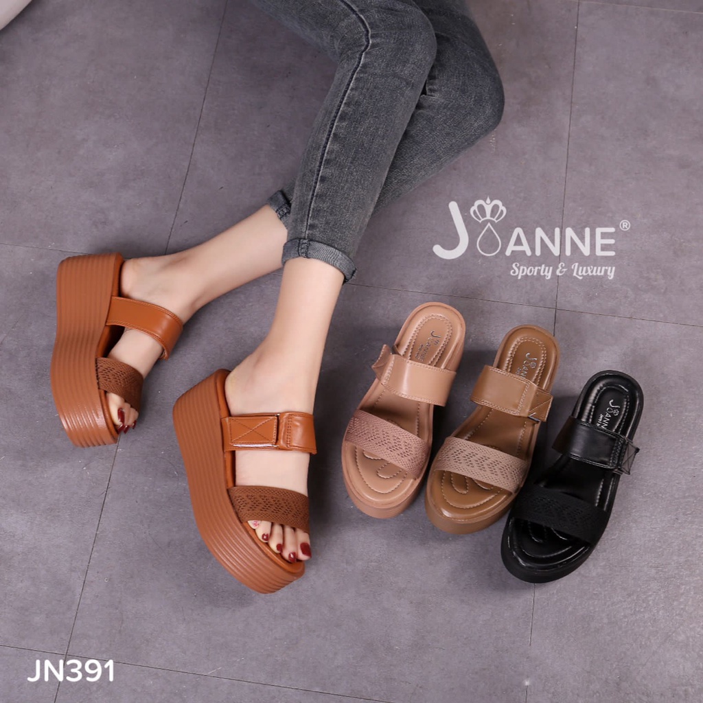 JOANNE Wedges Sandals Double Straps #JN391 ORIGINAL