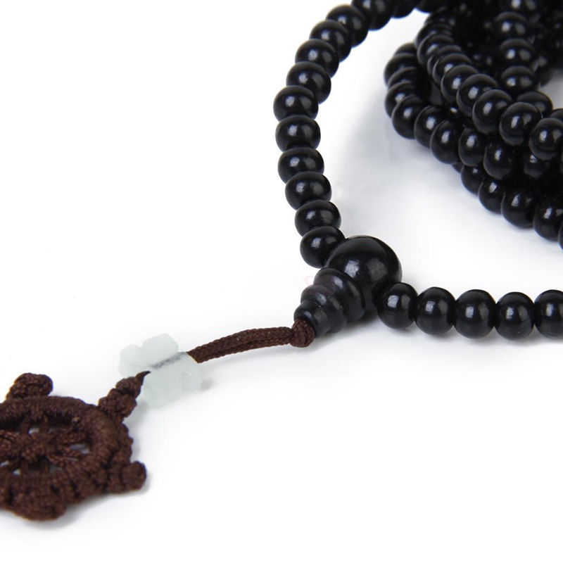 Kalung Doa Buddha Tibet 216 Manikmanik Kayu Cendana Warna Hitam