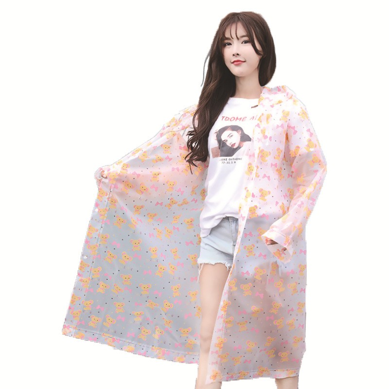 ARRA u  - Jas Hujan Wanita Motif Lucu LIWANG Import Transparan Raincoat EVA