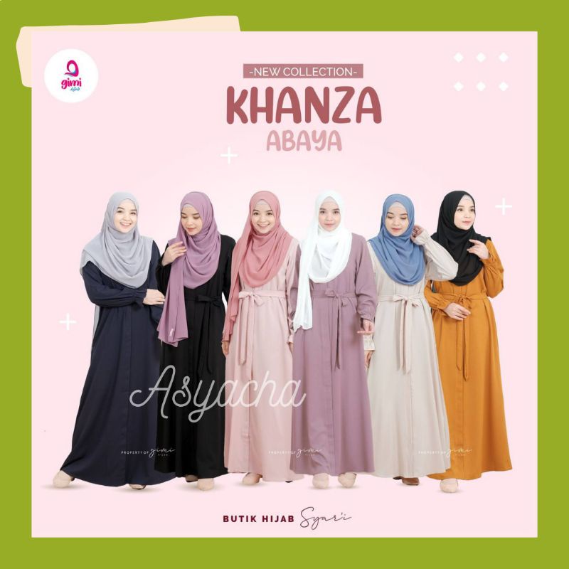 KHANZA ABAYA POLOS BAHAN ARABELLA CREPE BY GIMI HIJAB