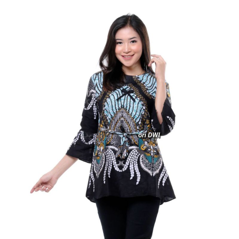 Atasan batik wanita, blouse blus batik motif madu, katun HRB kenongo, standart jumbo super jumbo