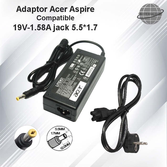 Adaptor untuk laptop acer Aspire 19V - 1.58A jack 5.5*1.7 (1247)