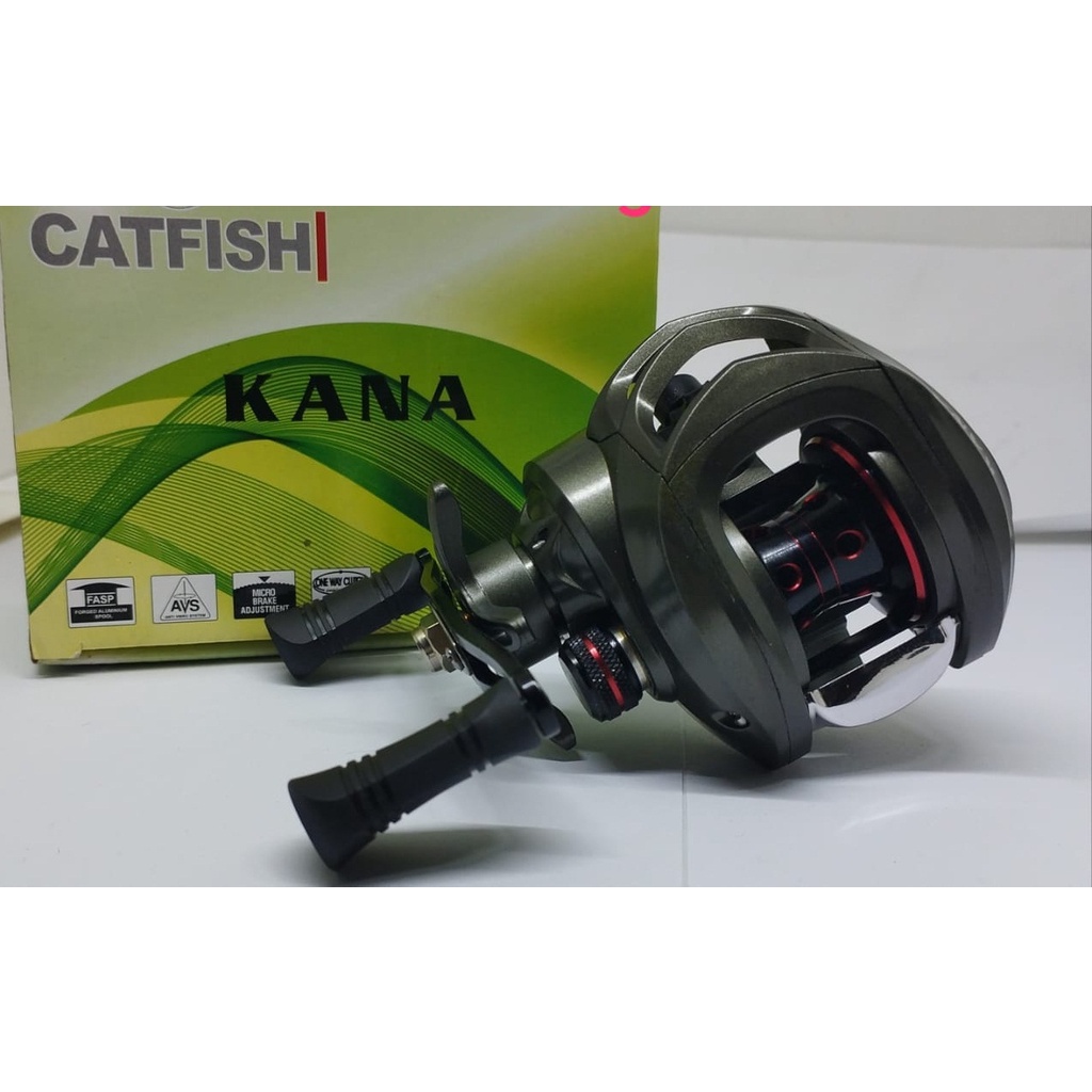 Reel BC Murah Kualitas Bagus Catfish Kana Handle Kiri 15 + 1 Ball Bearings BaitCasting Ajib