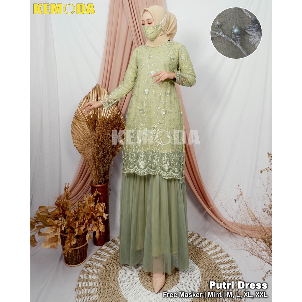 KEM&gt; GAMIS TUTU PUTRI - GAMIS TERLARIS TULLE BORDIR KOMBINASI TUTU - GAMIS MODERN - GAMIS PESTA