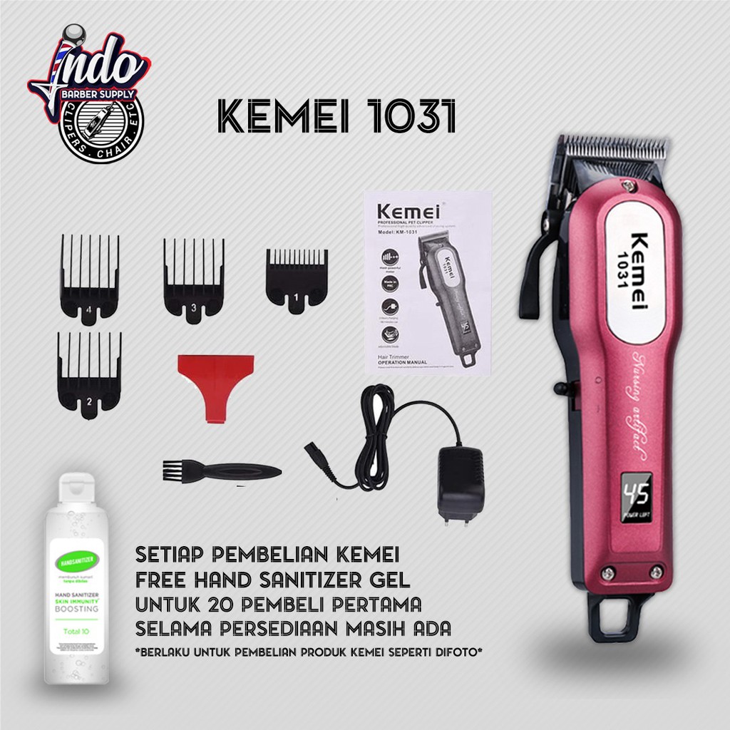 Kemei KM-1031 Hair Clipper Rechargeable Lithium KM 1031 Original