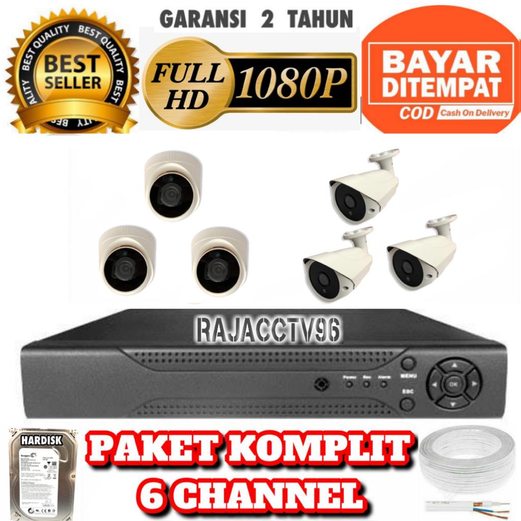 PAKET CCTV 8CHANNEL 6CAMERA 8CHENEL 6KAMERA Full HD LENS 5MP 1080P KOMPLIT TINGGAL PASANG