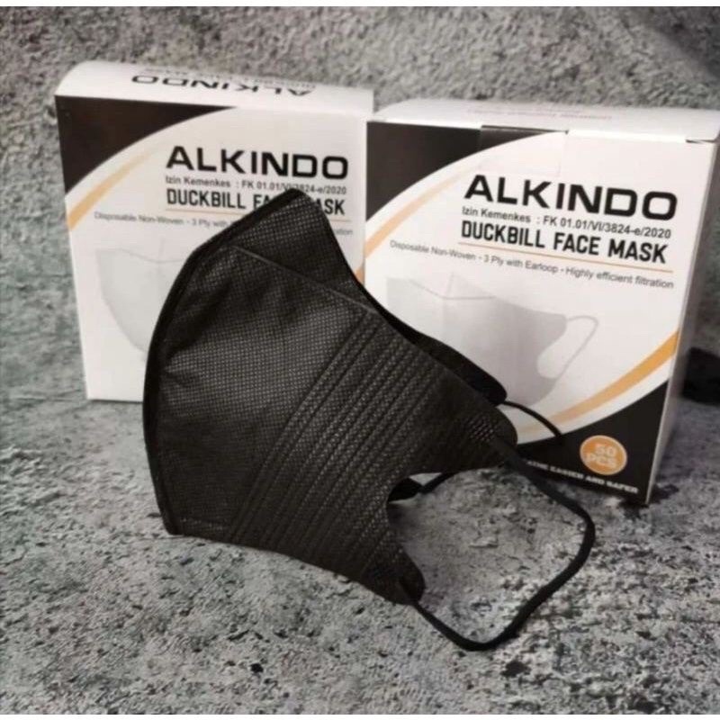 Masker Duckbill Alkindo Garis Import 4Ply EMBOSS, 3PLY NONEMBOSS