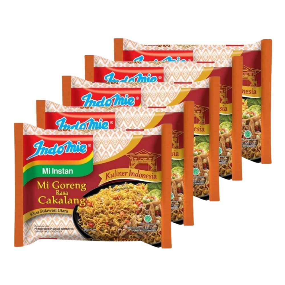 

5PCS Indomie Goreng Cakalang Mie Instan Kuliner Indonesia Khas Sulawesi Utara - 5pcs x 82gr