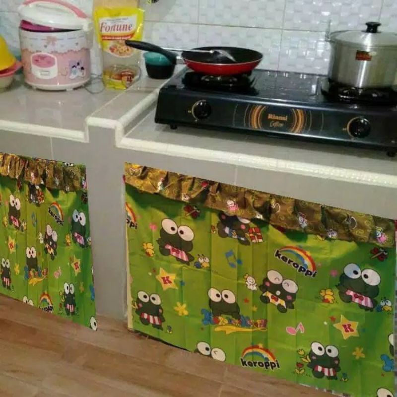 Gorden Kolong Dapur Motif Keroppy 70/100