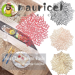 Maurice1 Alas Piring / Wadah Makanan Dengan Bahan PVC Dan Bentuk Bulat Gambar Bunga Hibiscus #0