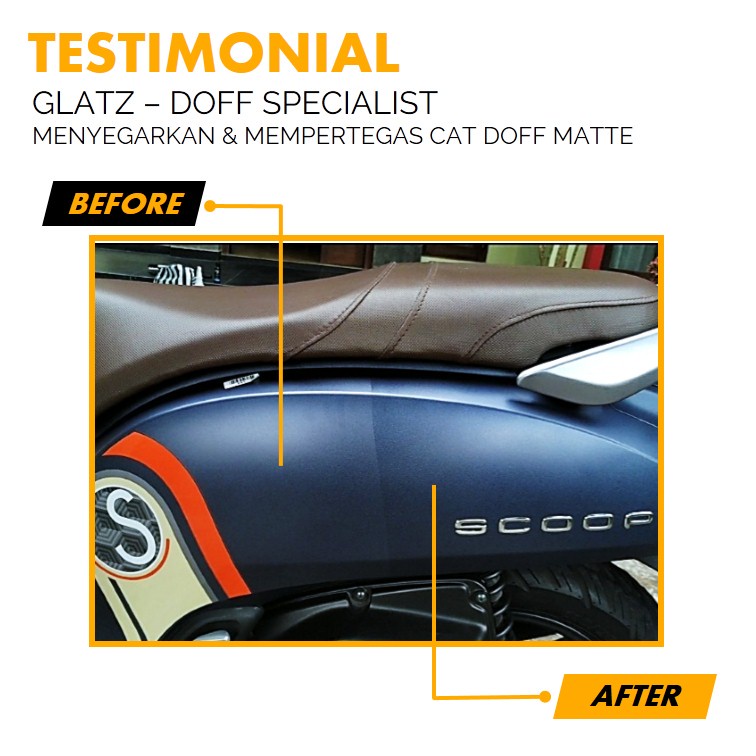 Pengkilap Body Motor Doff GLATZ DOFF SPECIALIST Perawatan Cat doff Motor Mobil Matte