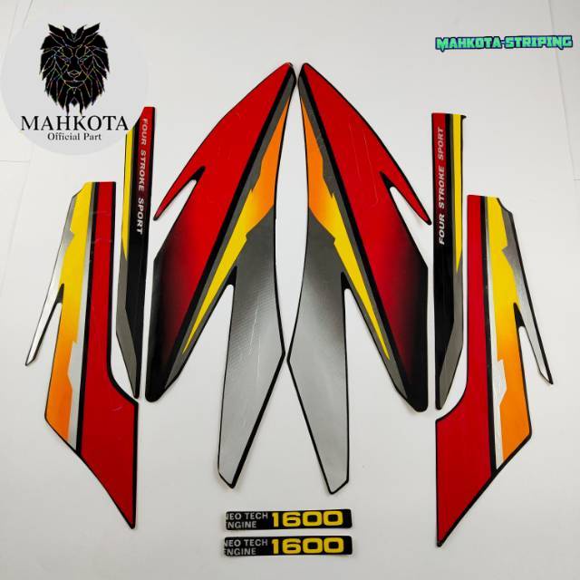 Striping Stiker Polet Sepeda Motor List honda gl pro glpro 1997 1998 hitam lis merah list body stand