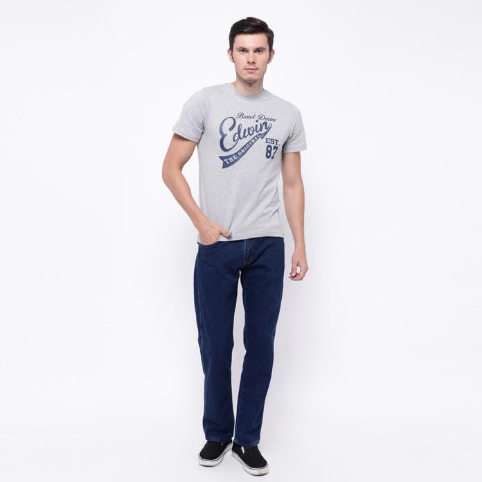 Edwin Celana Jeans Reguler Fit Pria Panjang Medium Blue Vegas 04 - Biru, 32 High Quality