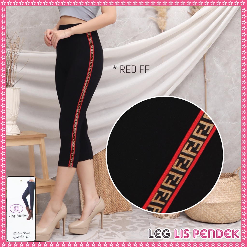 Legging Lis Pendek Wanita / Legging List Pendek import wanita / legging fashion wanita-Lis 7/8 - RED FF