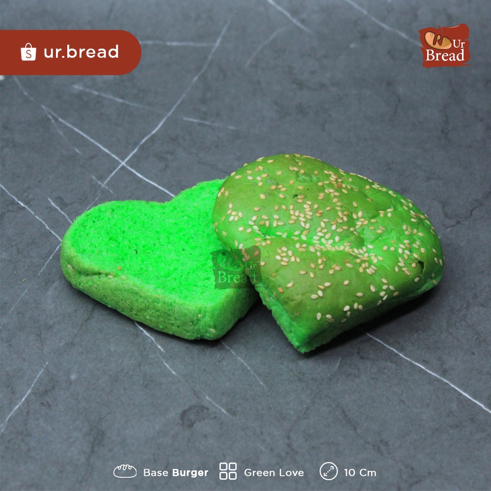 Roti Burger Love Hijau 10cm | Base Burger Love 10cm Green