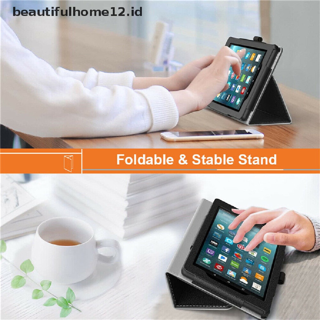 【beautifulhome12.id】 For Amazon Kindle Fire HD 7 8 10 ALL 2015-2019 PU Leather FLIP CASE/Cover Stand .