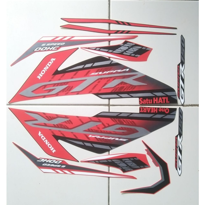 stiker striping honda supra gtr150 2019 merah