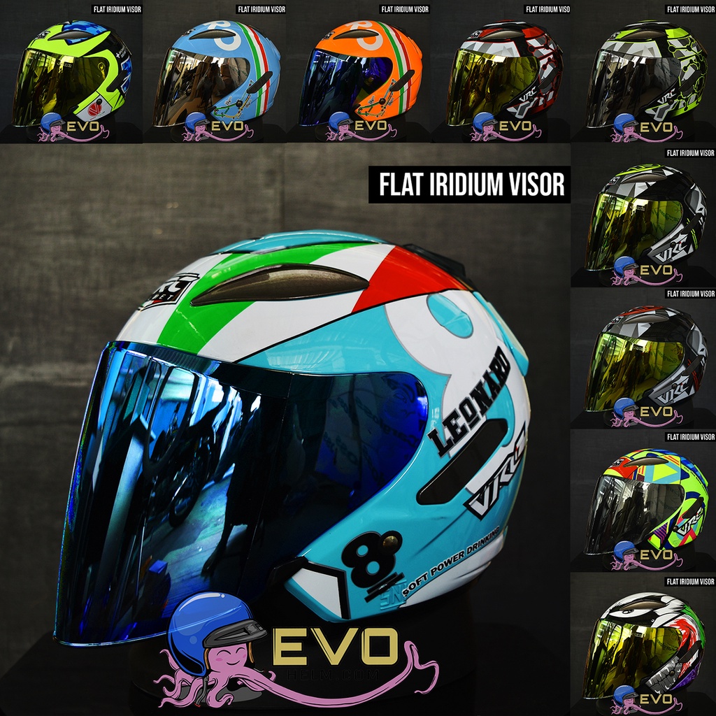 HELM VRC MOTIF CENTRO ORIGINAL FREE VISOR IRIDIUM - HELM HALF FACE VRC