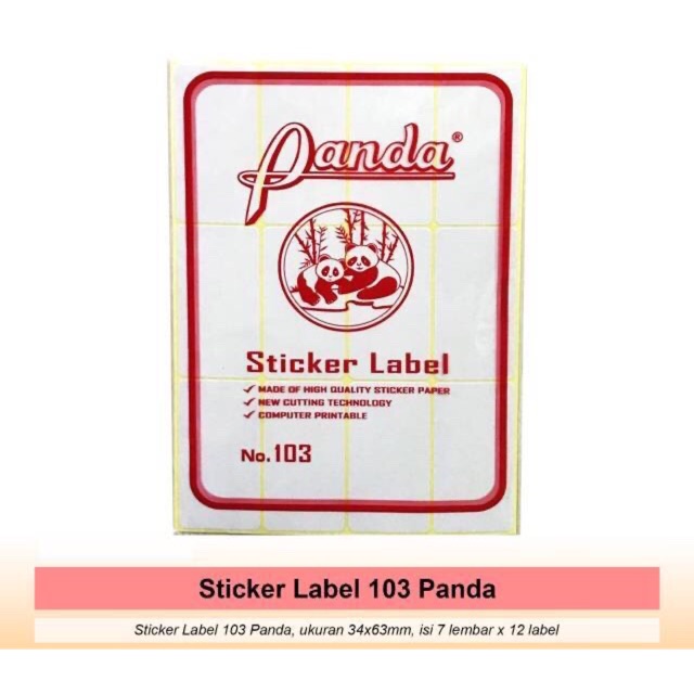 Stiker Label Panda 103